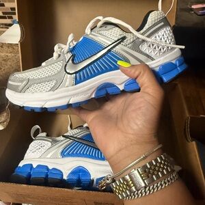 Nike White and Blue Running Shoes